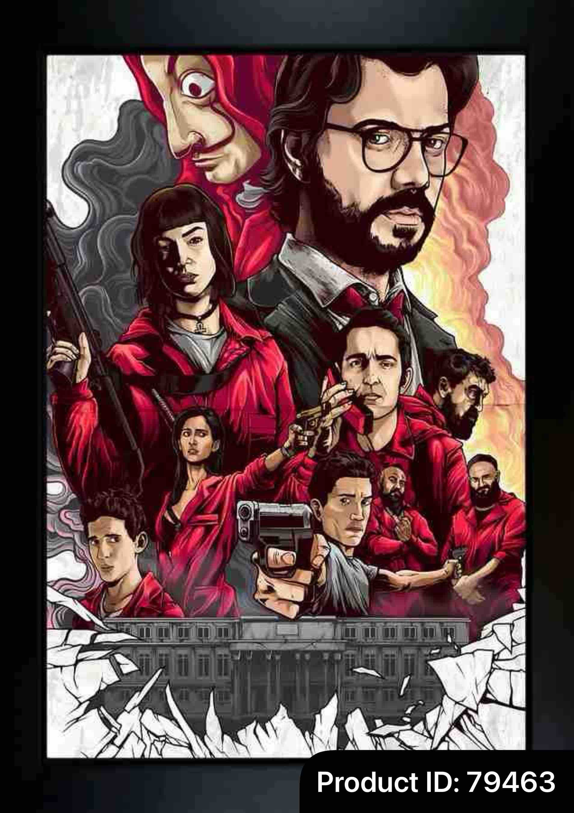 Highfive CrowdHall Money Heist Poster with Frame