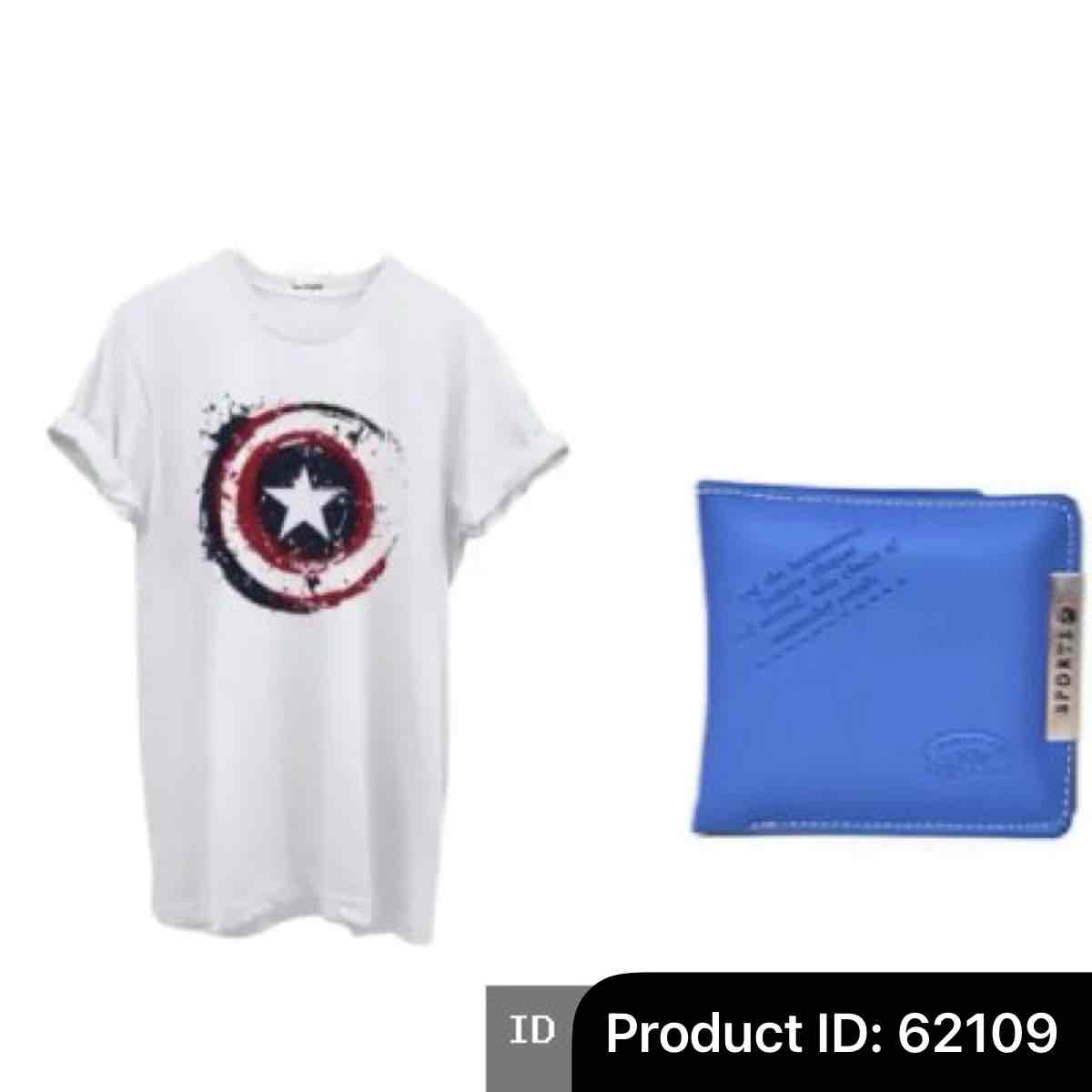 White T-shirt for men with wallet combo